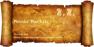 Menda Martin névjegykártya